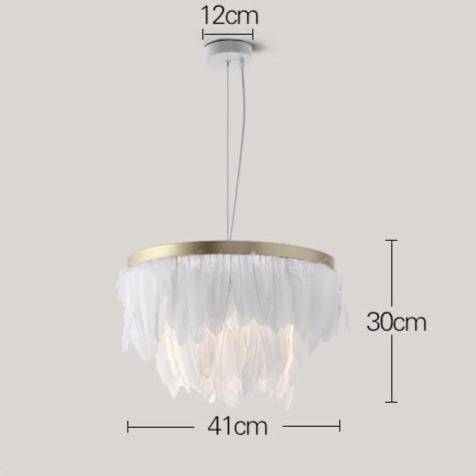 Suspension ovale LED en plumes colorées Hangly
