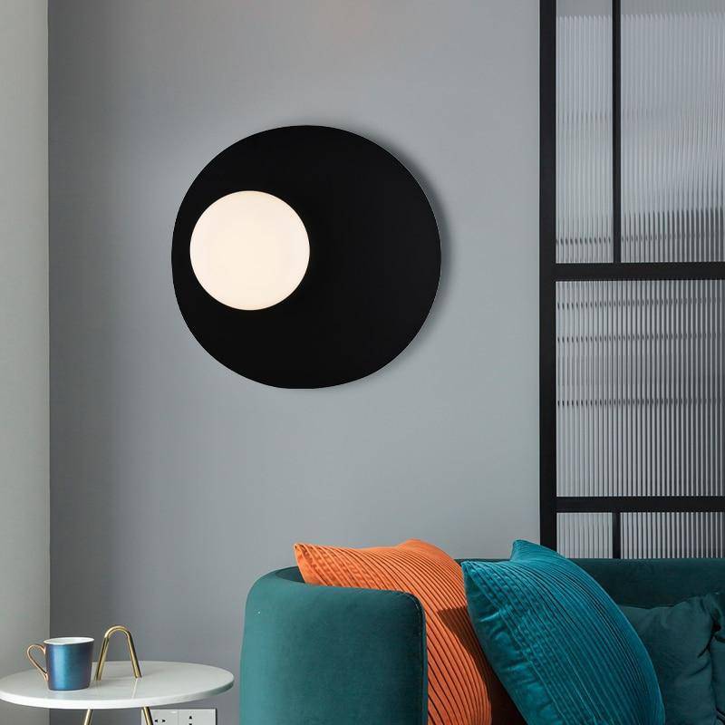 Applique murale design à LED avec disque en métal noir style Ruban Loft - vue 3 sur 2
