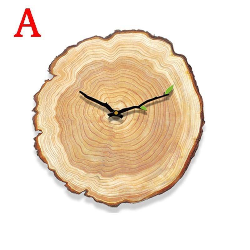 Horloge style tronc d'arbre en bois 30cm Sily