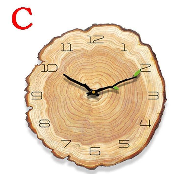 Horloge style tronc d'arbre en bois 30cm Sily