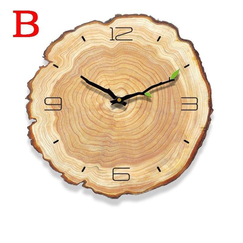 Horloge style tronc d'arbre en bois 30cm Sily