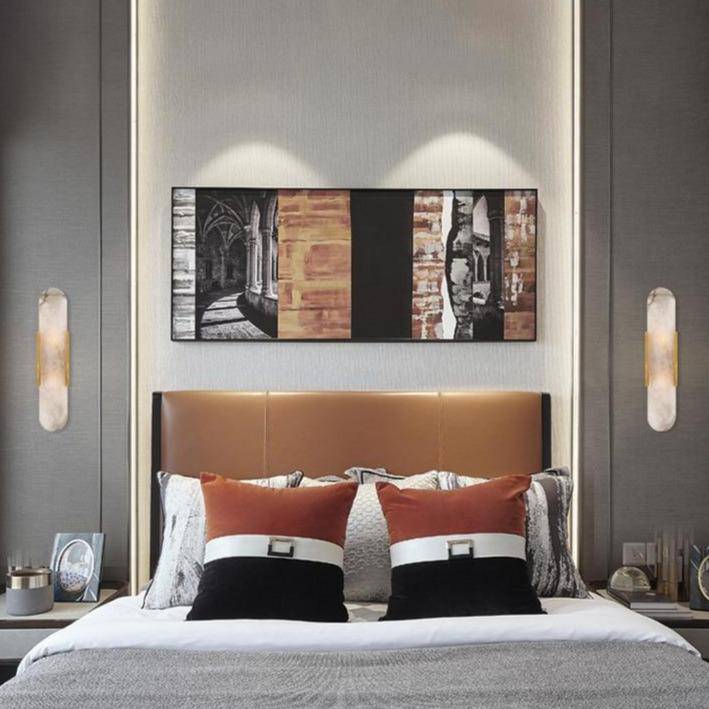 Applique murale design LED en marbre allongé luxury - vue 3 sur 8