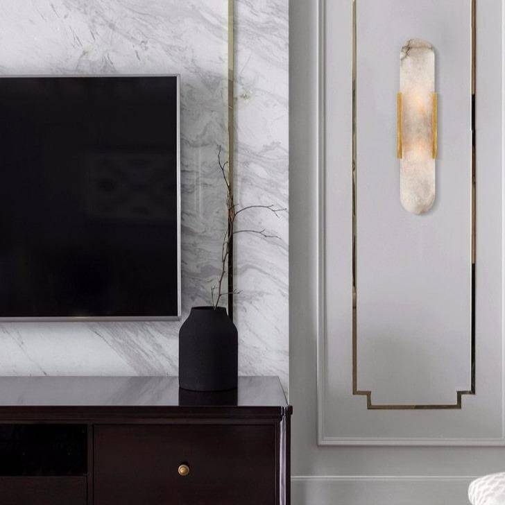 Applique murale design LED en marbre allongé luxury - vue 5 sur 8