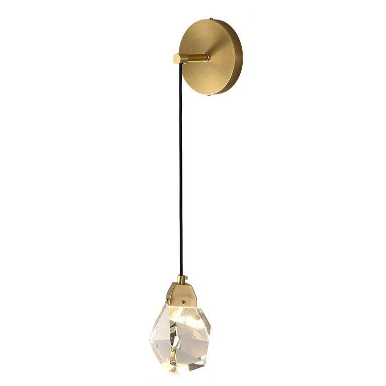 Applique murale design à LED dorée avec verre cristal luxury - vue 5 sur 5