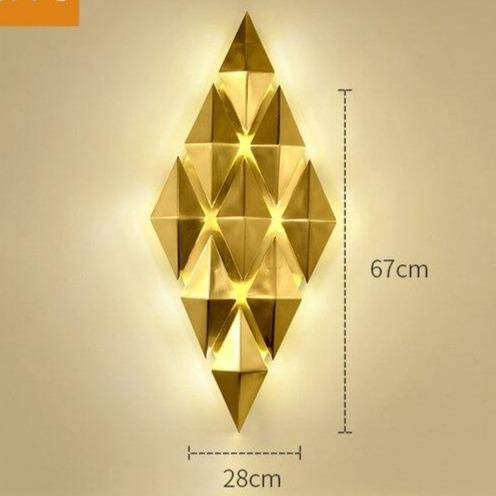 Applique murale design LED avec plusieurs losanges en métal - vue 8 sur 8