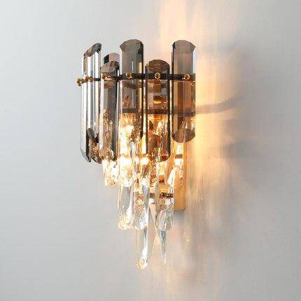 Applique murale design à LED en métal et verre cristal - vue 3 sur 4
