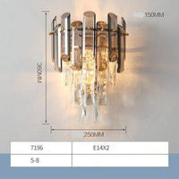 Applique murale design à LED en métal et verre cristal