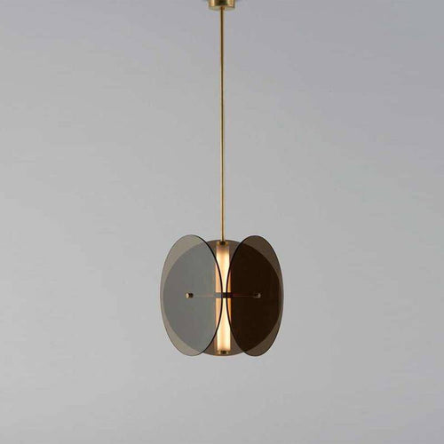 Suspension design à LED avec disques en verre fumé - vue 8 sur 8
