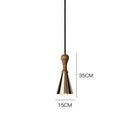 Suspension design LED en bois avec abat-jour conique métal Creative