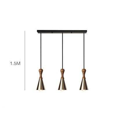 Suspension design LED en bois avec abat-jour conique métal Creative - vue 9 sur 9
