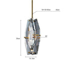 Suspension design LED avec verre en forme de crystal et tige dorée Loft