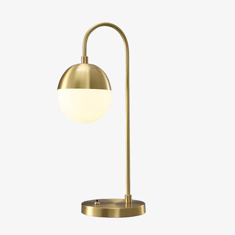 Lampe à poser design LED avec bras doré et boule en verre Soft - vue 2 sur 5