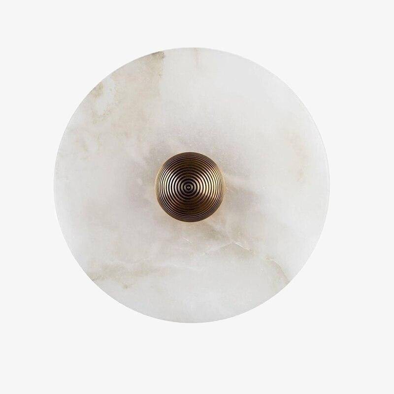 Applique murale design LED avec disque en marbre blanc