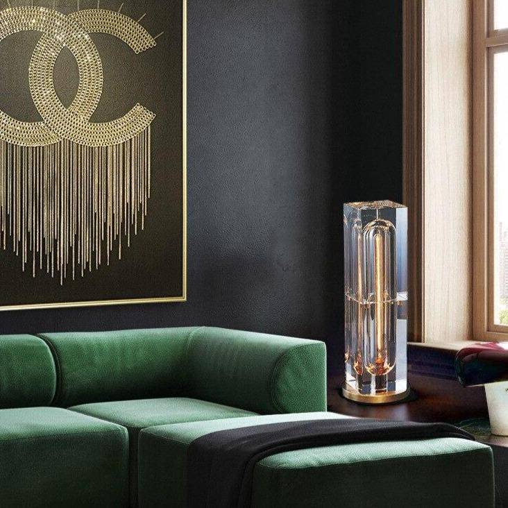 Lampe à poser design LED en verre crystal géométrique Luxury - vue 3 sur 8