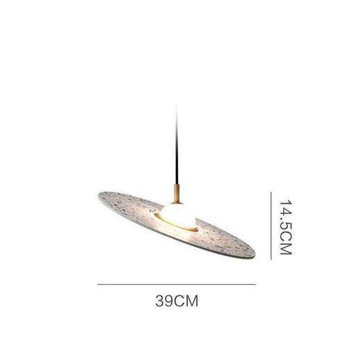 Suspension design à LED avec disque en marbre coloré