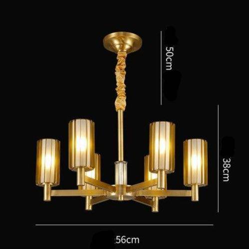 Lustre design LED en métal avec plusieurs abat-jours dorés Luxury - vue 6 sur 8