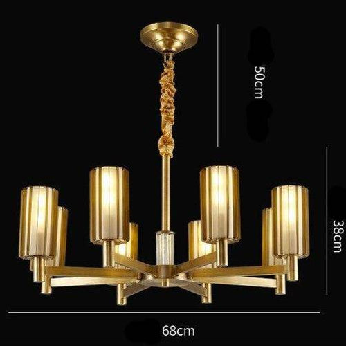 Lustre design LED en métal avec plusieurs abat-jours dorés Luxury - vue 8 sur 8