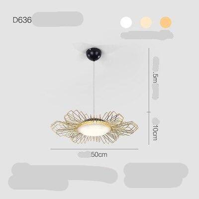 Suspension design LED avec abat-jour et anneaux métal Luxury - vue 6 sur 7