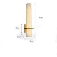 Applique murale moderne LED en marbre avec socle doré