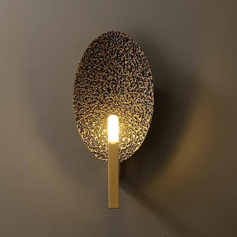 Applique murale design LED avec base dorée et tuile métal Luxury - vue 4 sur 6