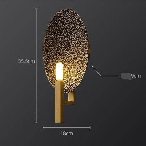 Applique murale design LED avec base dorée et tuile métal Luxury