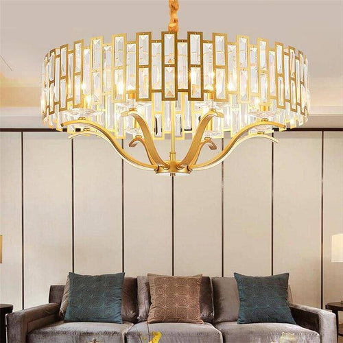 Suspension design LED dorée avec abat-jour en verre style Hotel - vue 3 sur 9