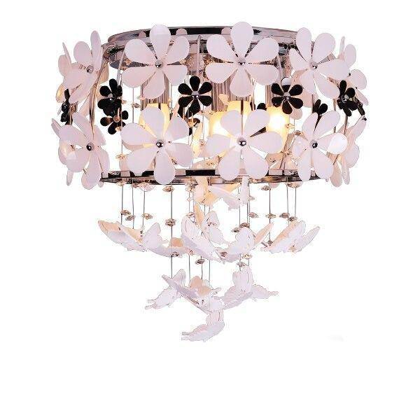 Suspension design LED avec motifs à fleurs en métal luxury - vue 6 sur 7