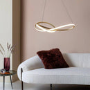 Suspension design LED avec anneau doré entrelacé Creative