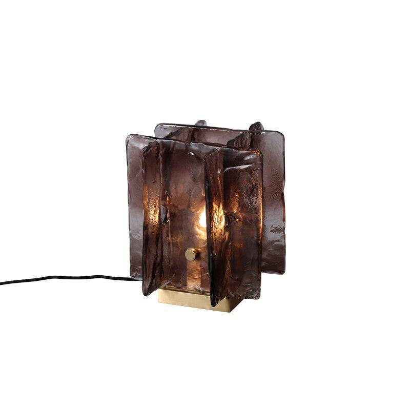 Lampe à poser design LED avec plaque en verre Creative