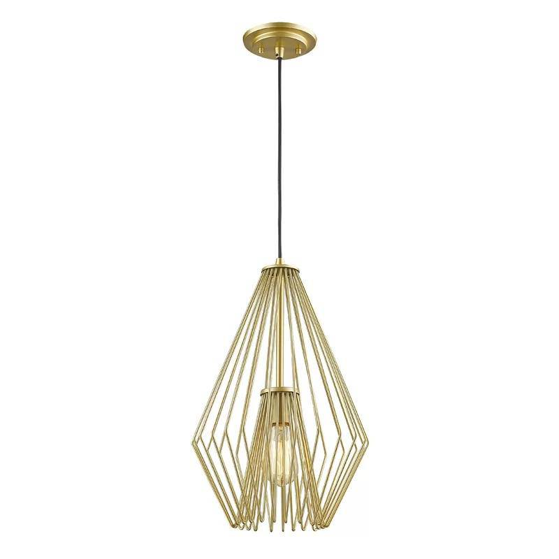 Suspension moderne LED en cage métal design doré - vue 5 sur 4