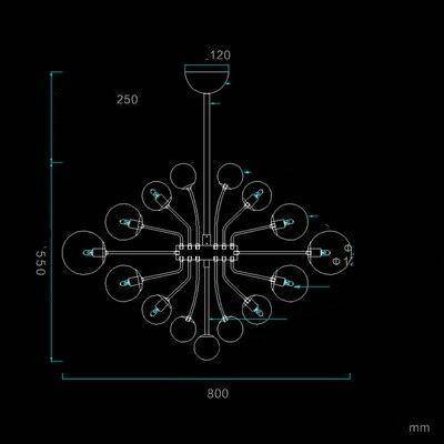 Suspension design LED avec plusieurs boules en verre Ball - vue 10 sur 11