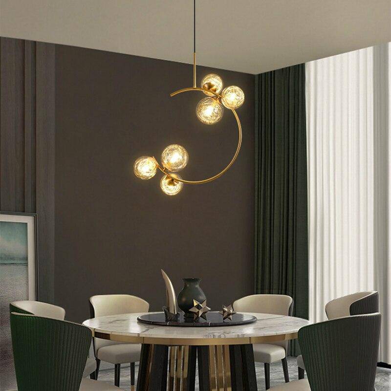 Suspension design LED dorée avec cercle en métal Shadow - vue 2 sur 7