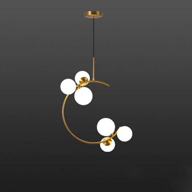Suspension design LED dorée avec cercle en métal Shadow