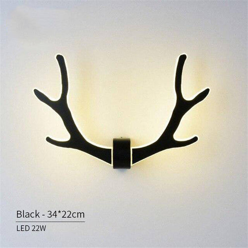 Applique design LED en bois à forme de cornes de cerf
