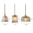 Suspension design à LED avec abat-jour en verre cuivré rétro