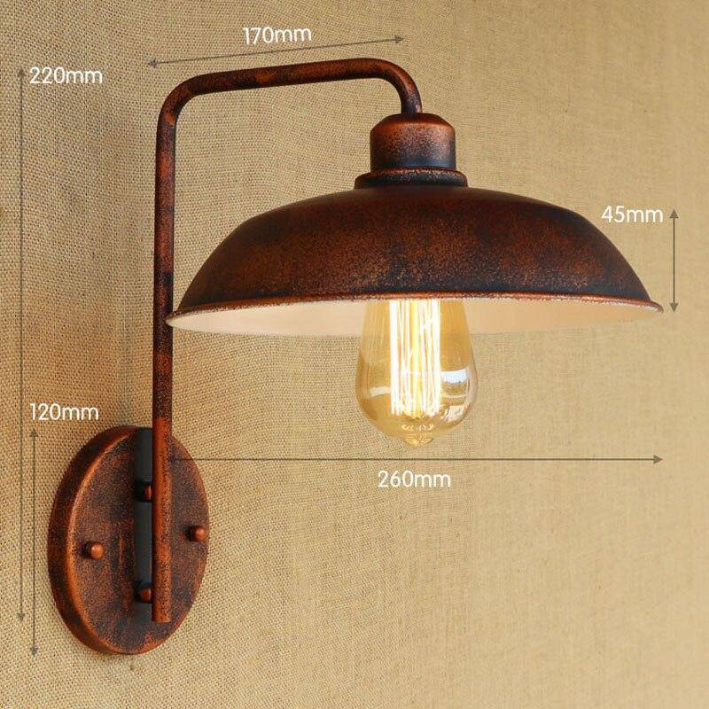 Applique murale rétro LED avec abat-jour conique cuivré - vue 5 sur 6