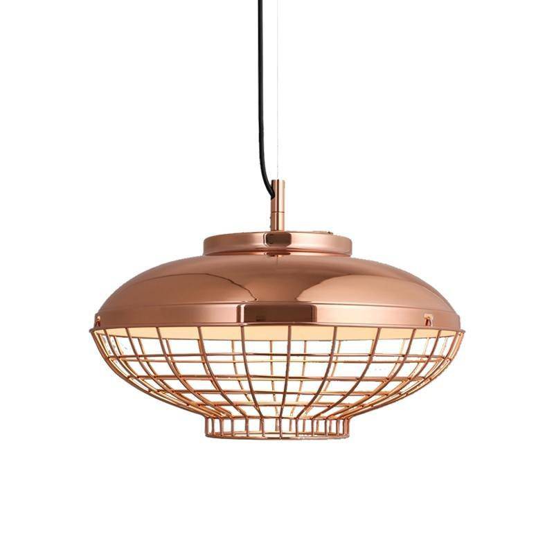 Suspension design LED avec en métal rose gold - vue 4 sur 4