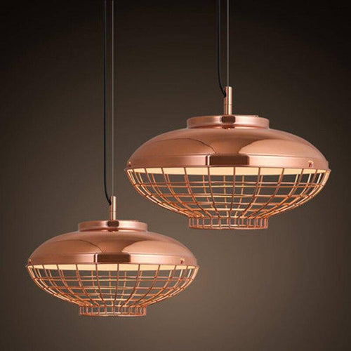 Suspension design LED avec en métal rose gold - vue 2 sur 4