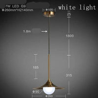 Suspension design dorée à LED avec abat-jour chapeau et boule Creative