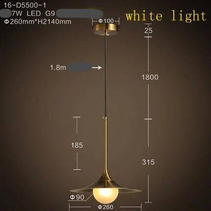 Suspension design dorée à LED avec abat-jour chapeau et boule Creative - vue 4 sur 4