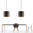 Suspension design LED avec abat-jour retro arrondi en métal