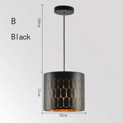 Suspension design LED avec abat-jour retro arrondi en métal - vue 8 sur 12