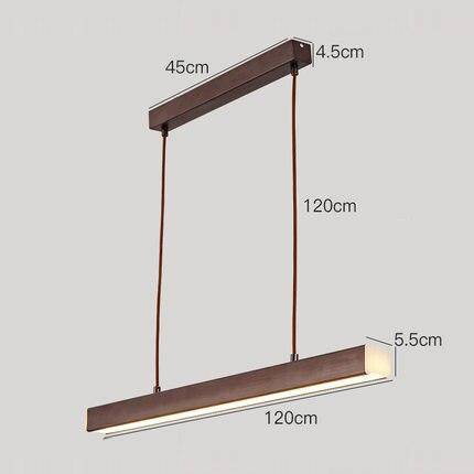 Suspension moderne LED allongé imitation bois
