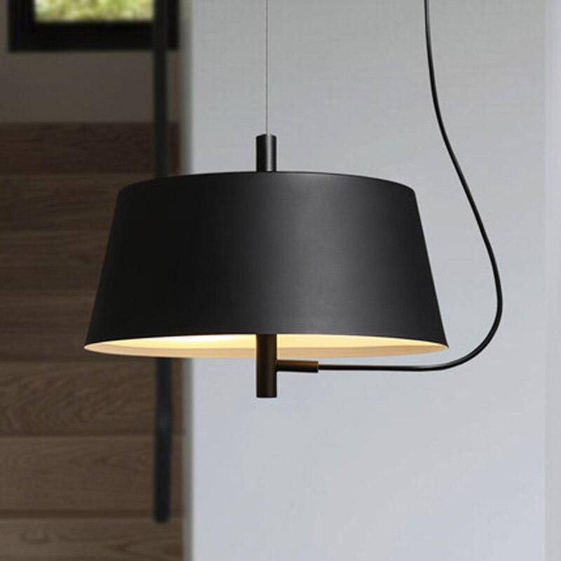 Suspension moderne LED avec abat-jour arrondi métal noir - vue 4 sur 4