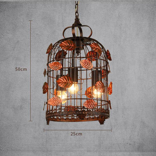 Suspension retro LED en métal style cage aux oiseaux - vue 6 sur 7