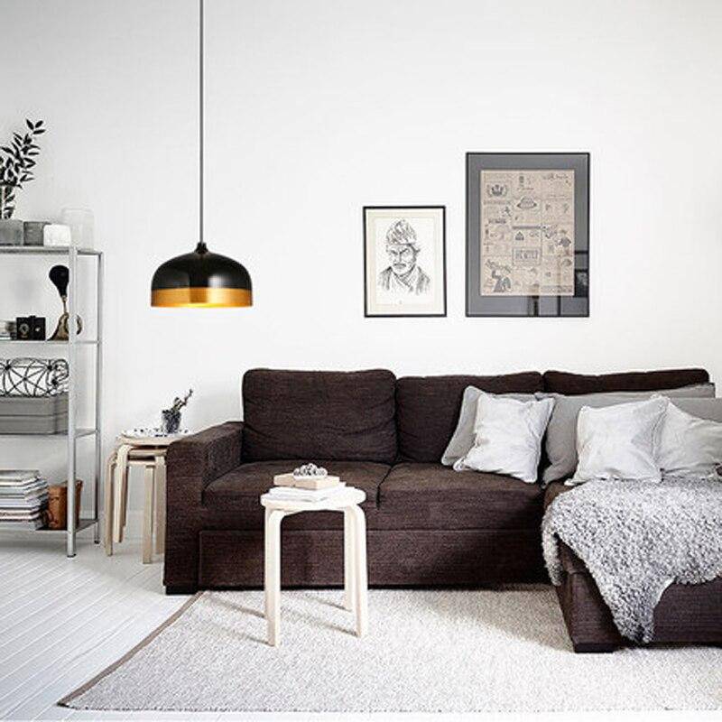 Suspension design LED avec abat-jour noir arrondie Loft - vue 4 sur 4
