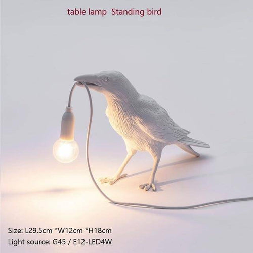 Applique murale LED avec oiseau qui tient une lampe dans son bec - vue 4 sur 10