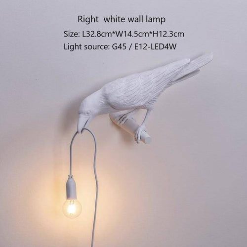 Applique murale LED avec oiseau qui tient une lampe dans son bec - vue 10 sur 10