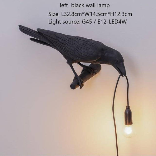 Applique murale LED avec oiseau qui tient une lampe dans son bec - vue 5 sur 10