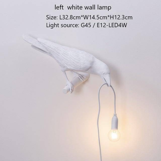Applique murale LED avec oiseau qui tient une lampe dans son bec - vue 8 sur 10
